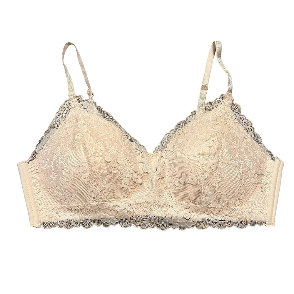 Danskin Intimates Peach Lace Bralette Size 36B